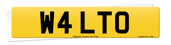 Registration number W4 LTO